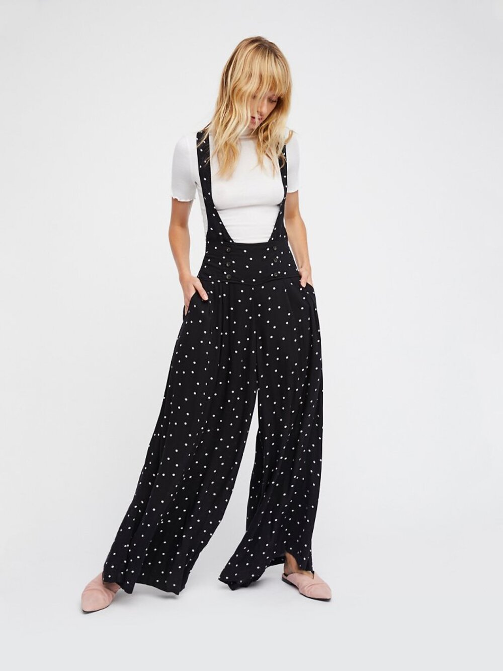 Free People Keep It Jumpin’ Jumper in Black Polka Dot - sz 6